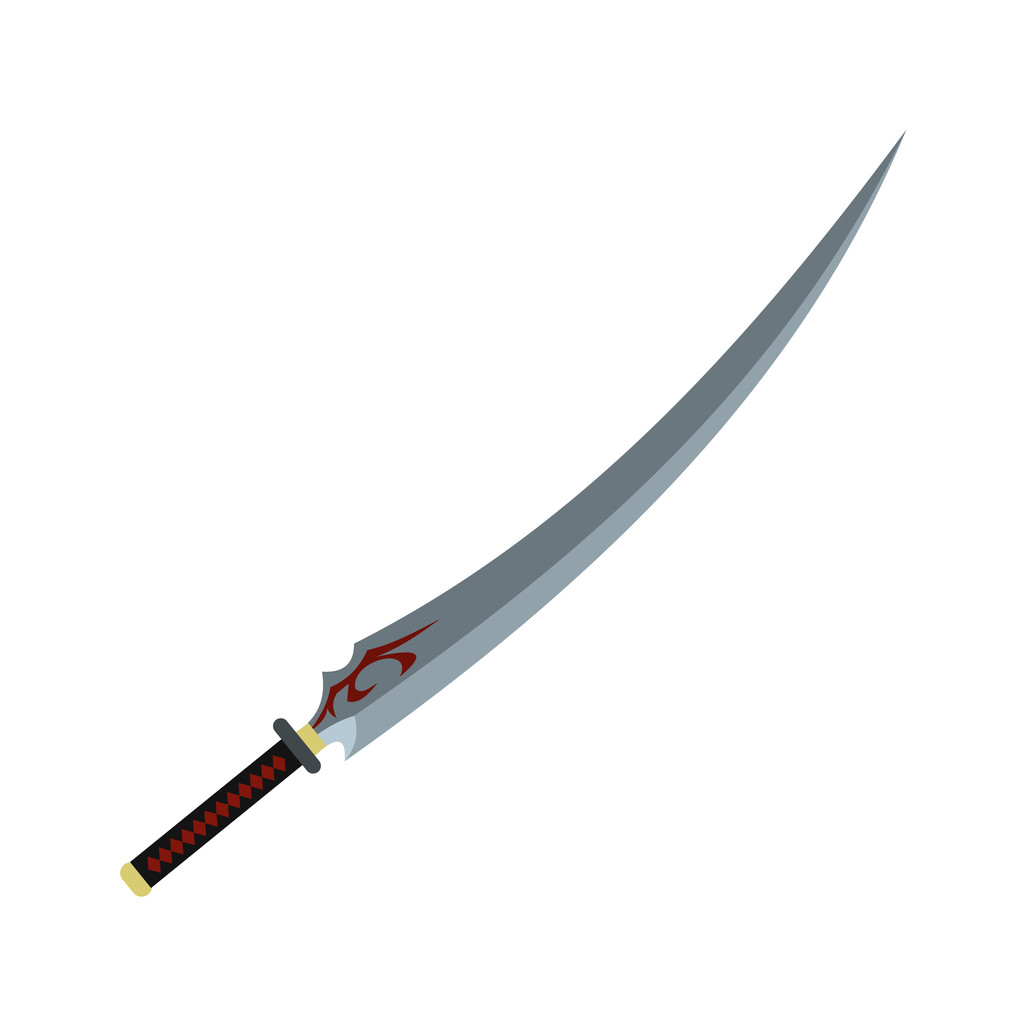 Японський меч плоских значок - Вектор, зображення