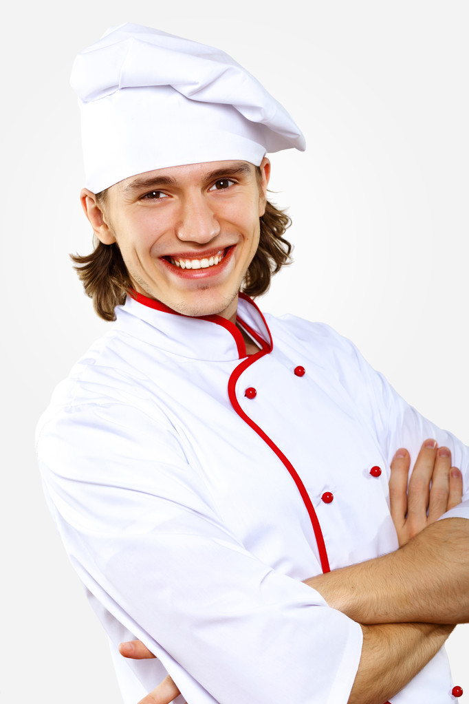 Retrato de um jovem cozinheiro em uniforme
 - Foto, Imagem
