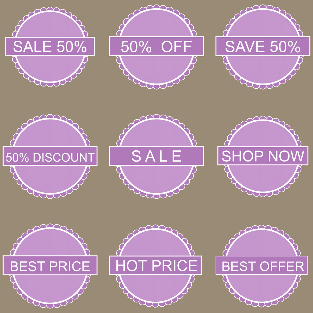 Big Sale tags with 50 percent text  - Vector, Image
