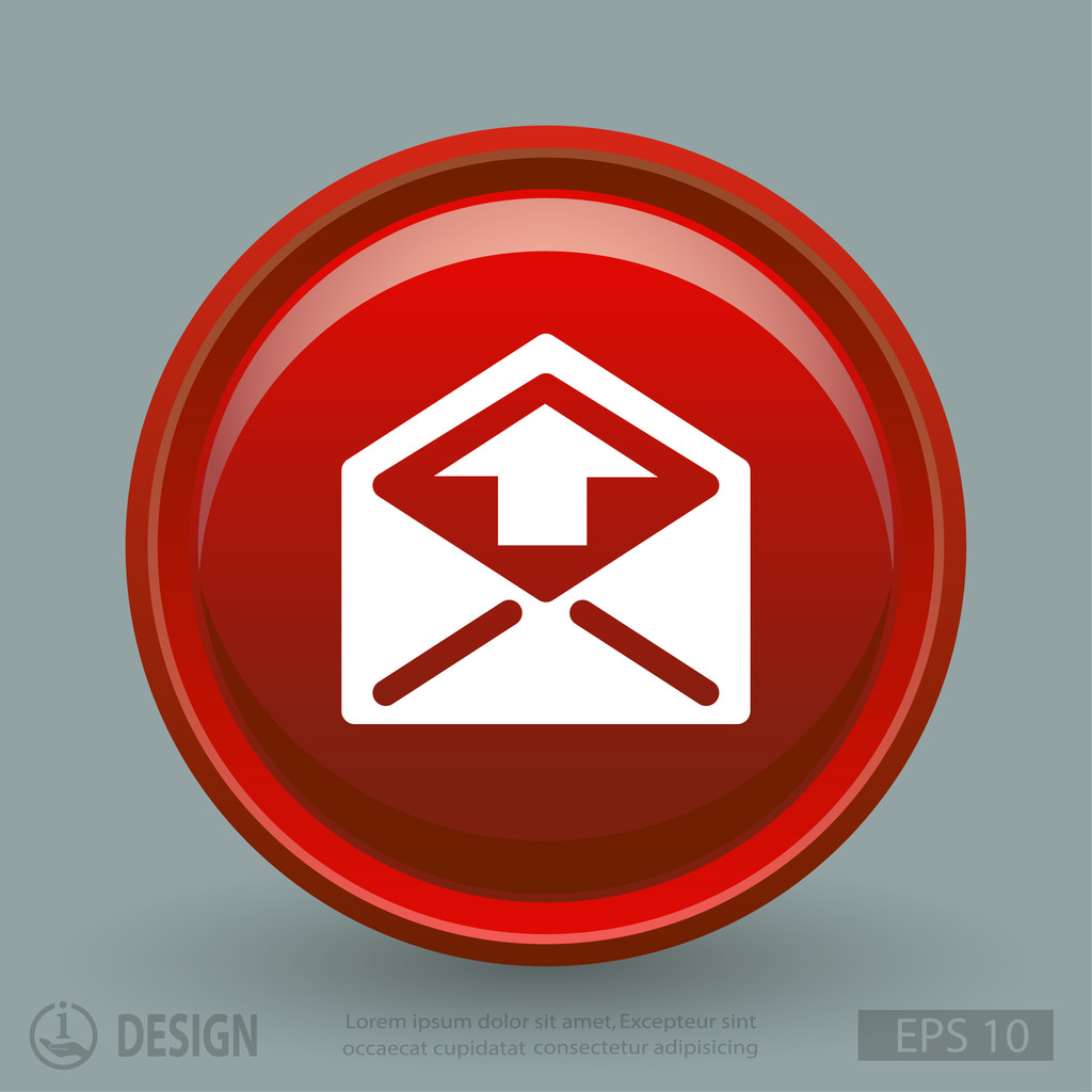 Иконка плоского дизайна почты
 - Вектор,изображение
