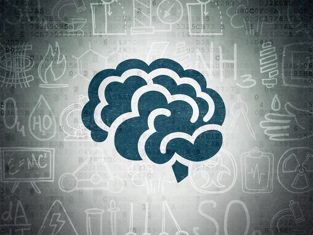 Έννοια της επιστήμης: εγκεφάλου σε χαρτί ψηφιακό φόντο - Φωτογραφία, εικόνα