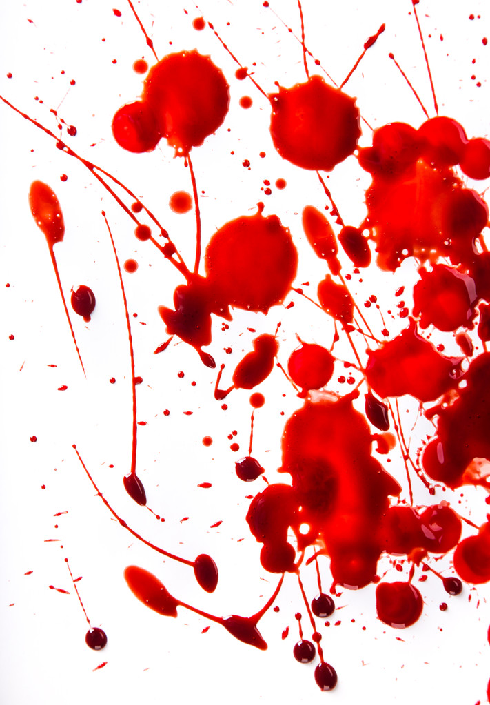 Αίμα splattered λεκέδες σε λευκό φόντο - Φωτογραφία, εικόνα