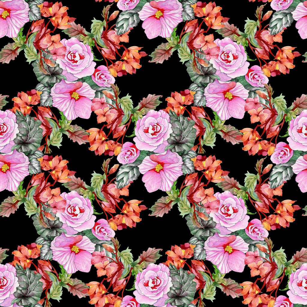 fioritura rose e fiori di ibisco
 - Foto, immagini