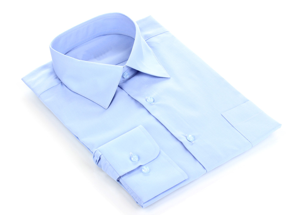 Új kék férfi ing elszigetelt fehér - Fotó, kép