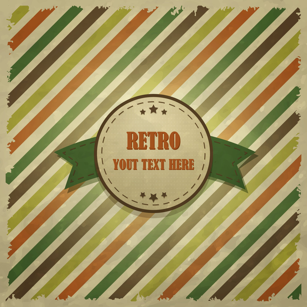 Retro background with stripes and emblem for your text. - Vector, Image
