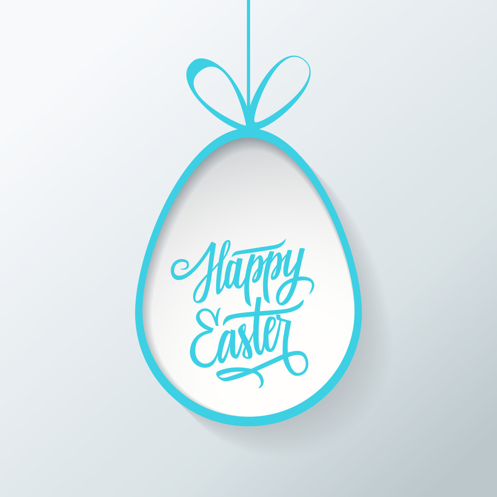 Velikonoční vajíčko s ručně psaný nápis Veselé Velikonoce. Šťastné Velikonoce přání. Šťastné Velikonoce nápisy. Šťastné Velikonoce symbol. - Vektor, obrázek