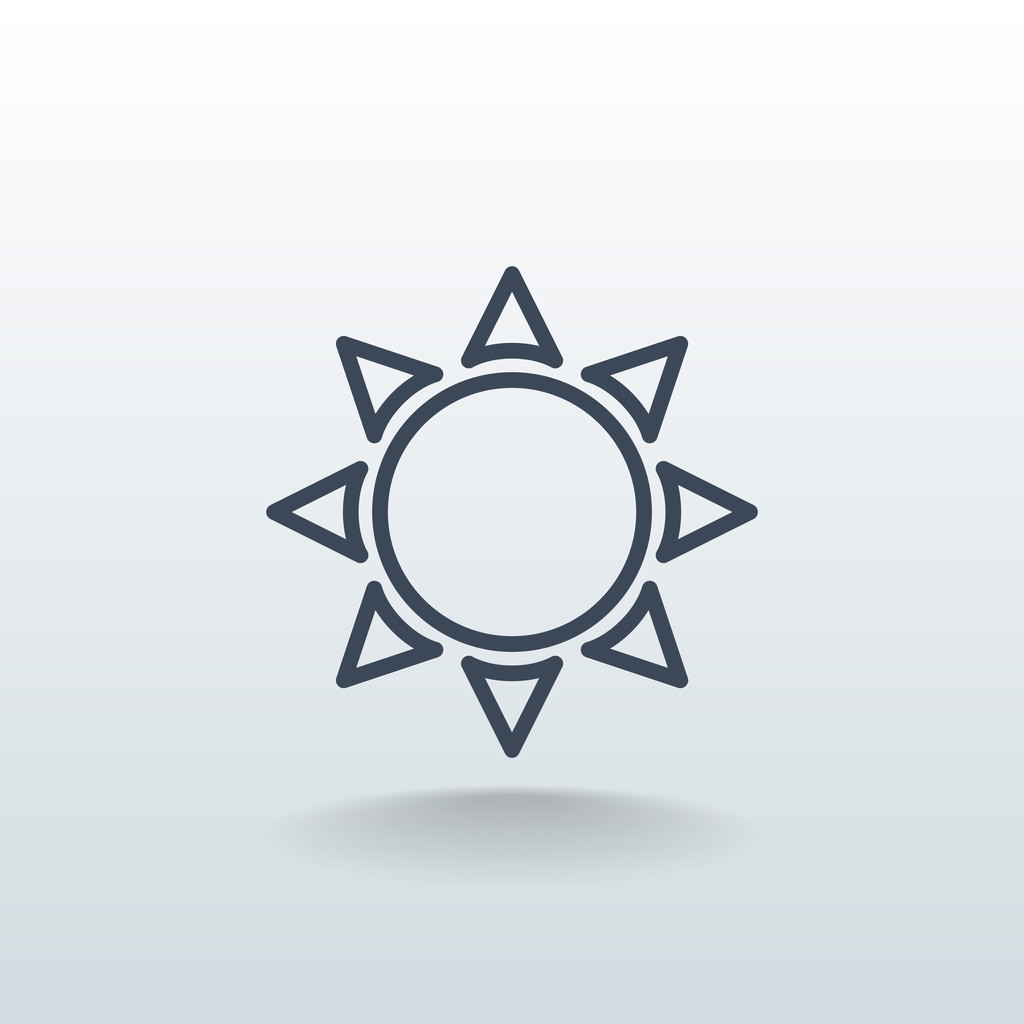 Esquema de sol icono
 - Vector, Imagen