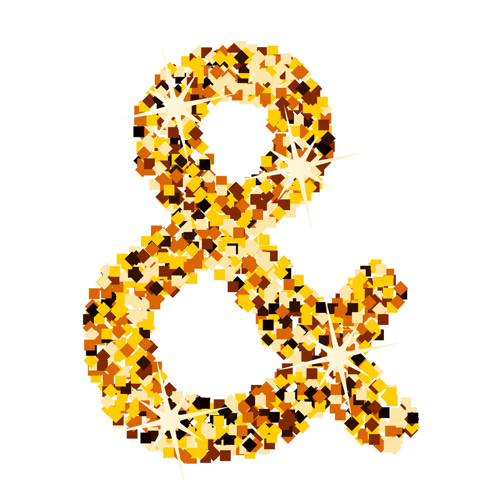 golden confetti ampersand - Vector, Image