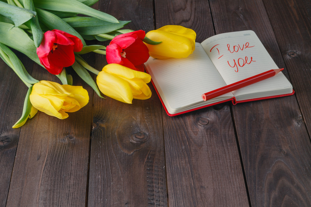 banda tulipány a láska zprávy - Fotografie, Obrázek