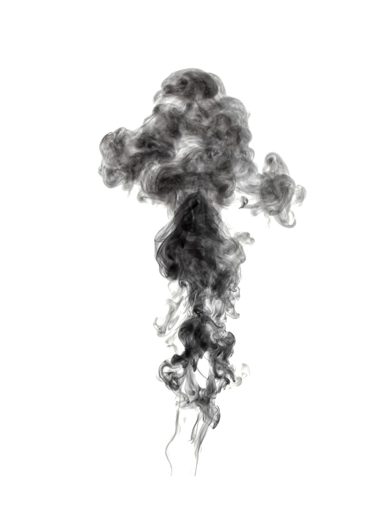 Αφηρημένος μαύρος καπνός σε λευκό φόντο - Φωτογραφία, εικόνα