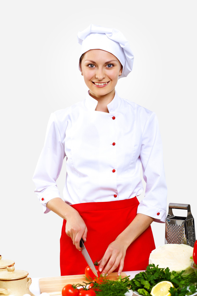 Portrait of a young cook in uniform - Photo, Image