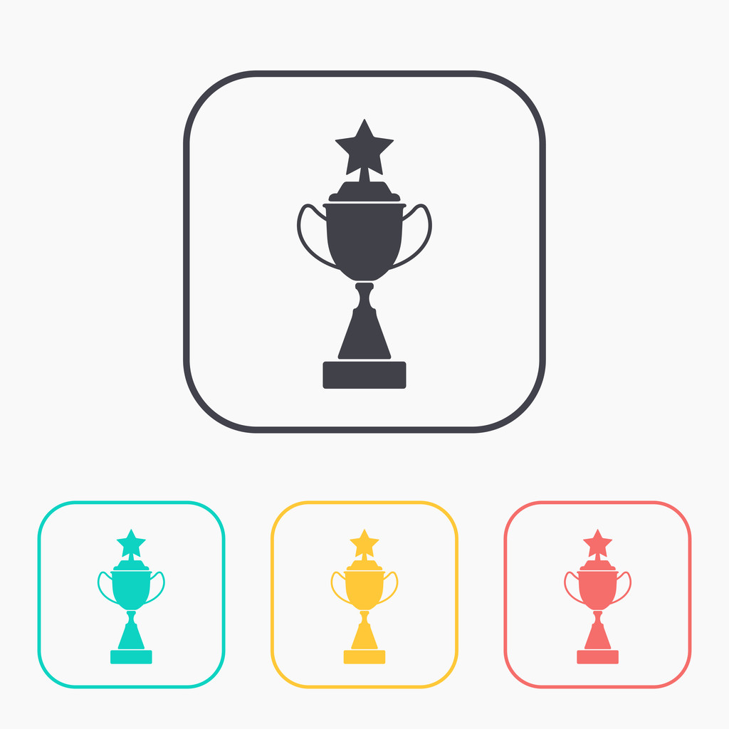 Champions Cup symbol color icon set - Vector, Image