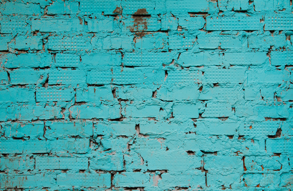 mur de briques turquoise - Photo, image