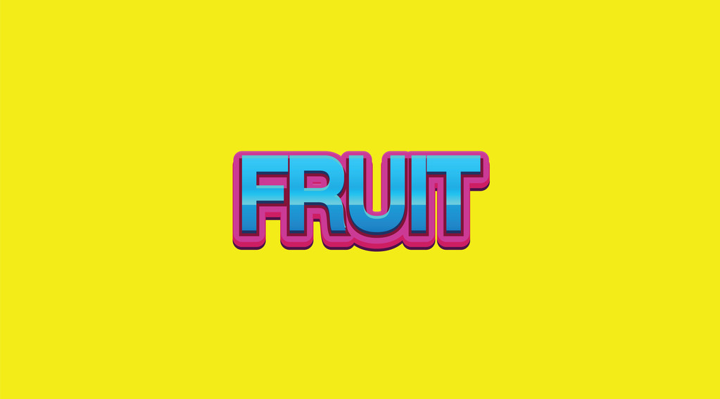 fruit mot coloré sur fond jaune vif
 - Photo, image