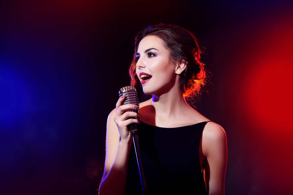 Young singing woman  - Photo, Image