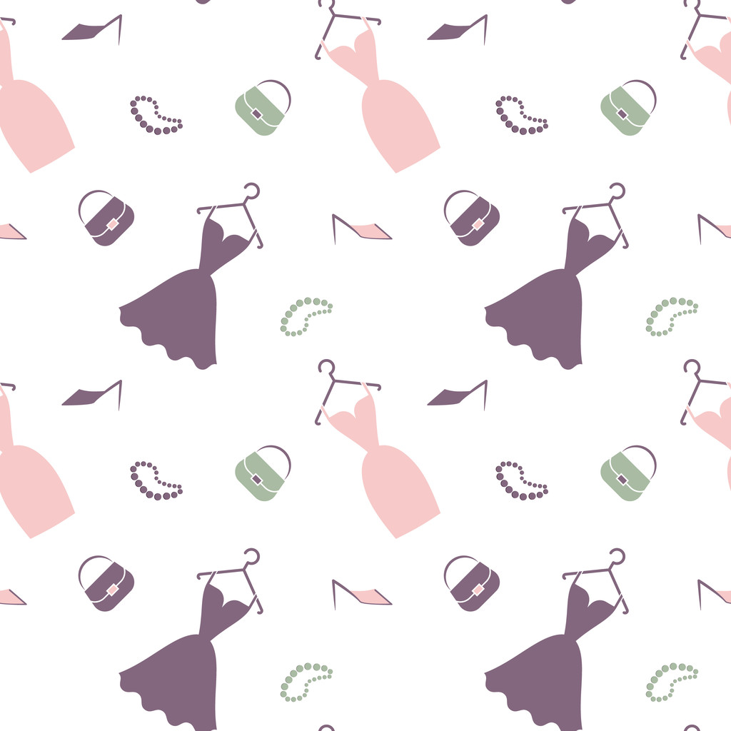 платье и аксессуары шаблон бесшовный
 - Вектор,изображение
