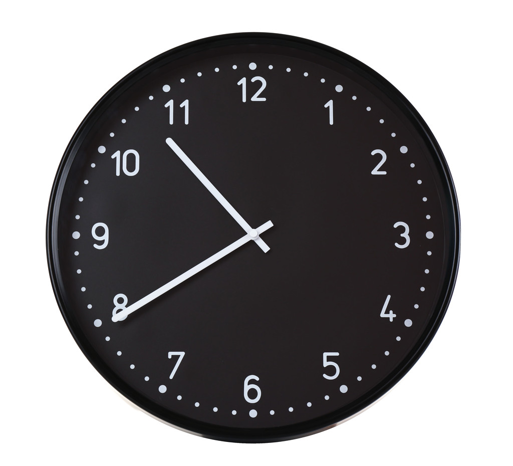 Reloj de pared negro redondo
 - Foto, Imagen