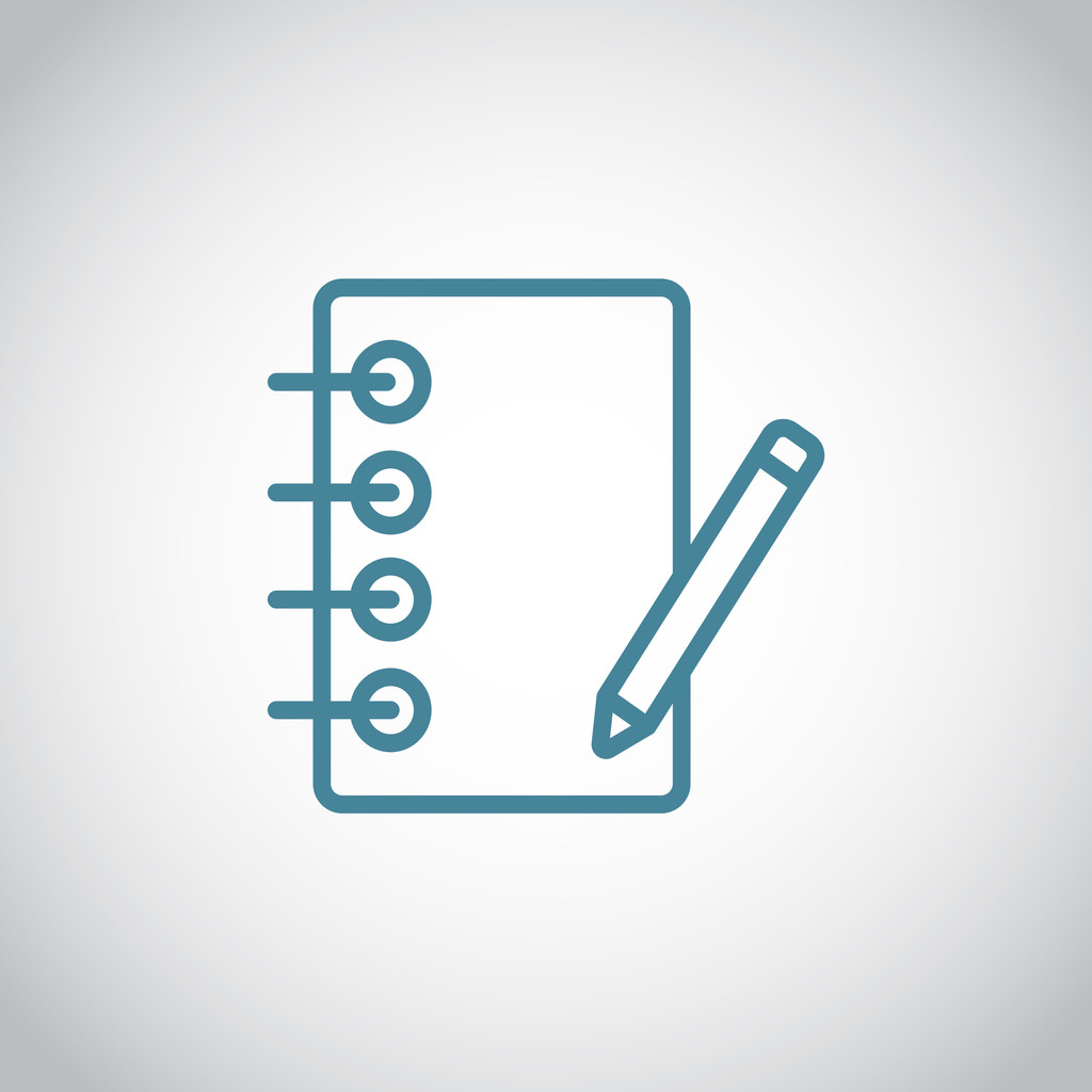 Cuaderno con icono de lápiz
 - Vector, imagen