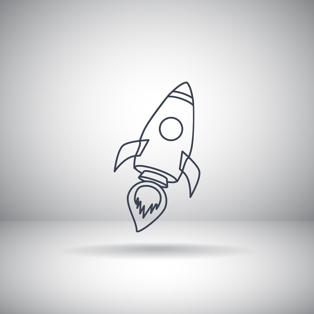Карикатурная ракета
 - Вектор,изображение