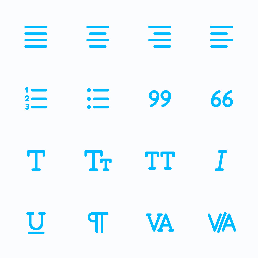 Umrissvektorsymbole für Web und Mobile. Text-Editor-Symbole, 4 Pixel Hub & 48x48 Auflösung - Vektor, Bild