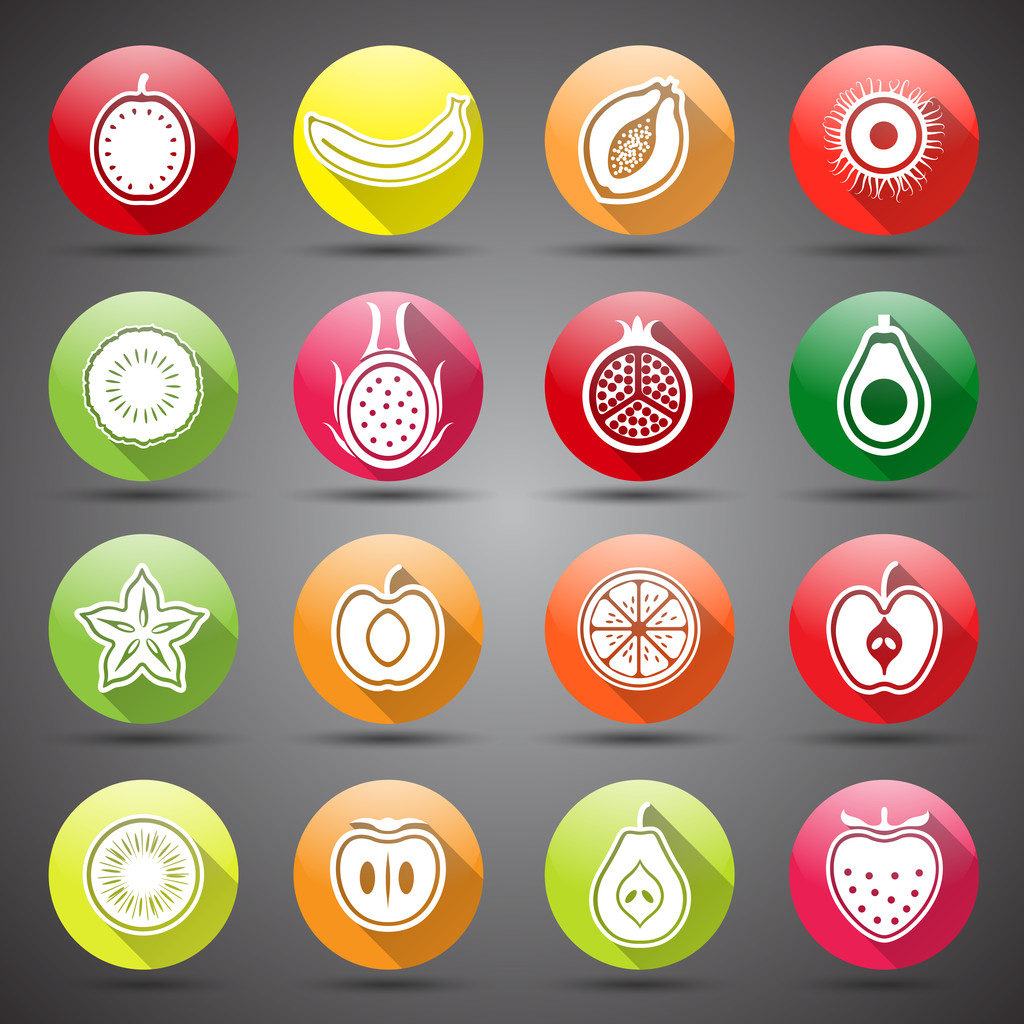 Вектор фруктовых икон
 - Вектор,изображение