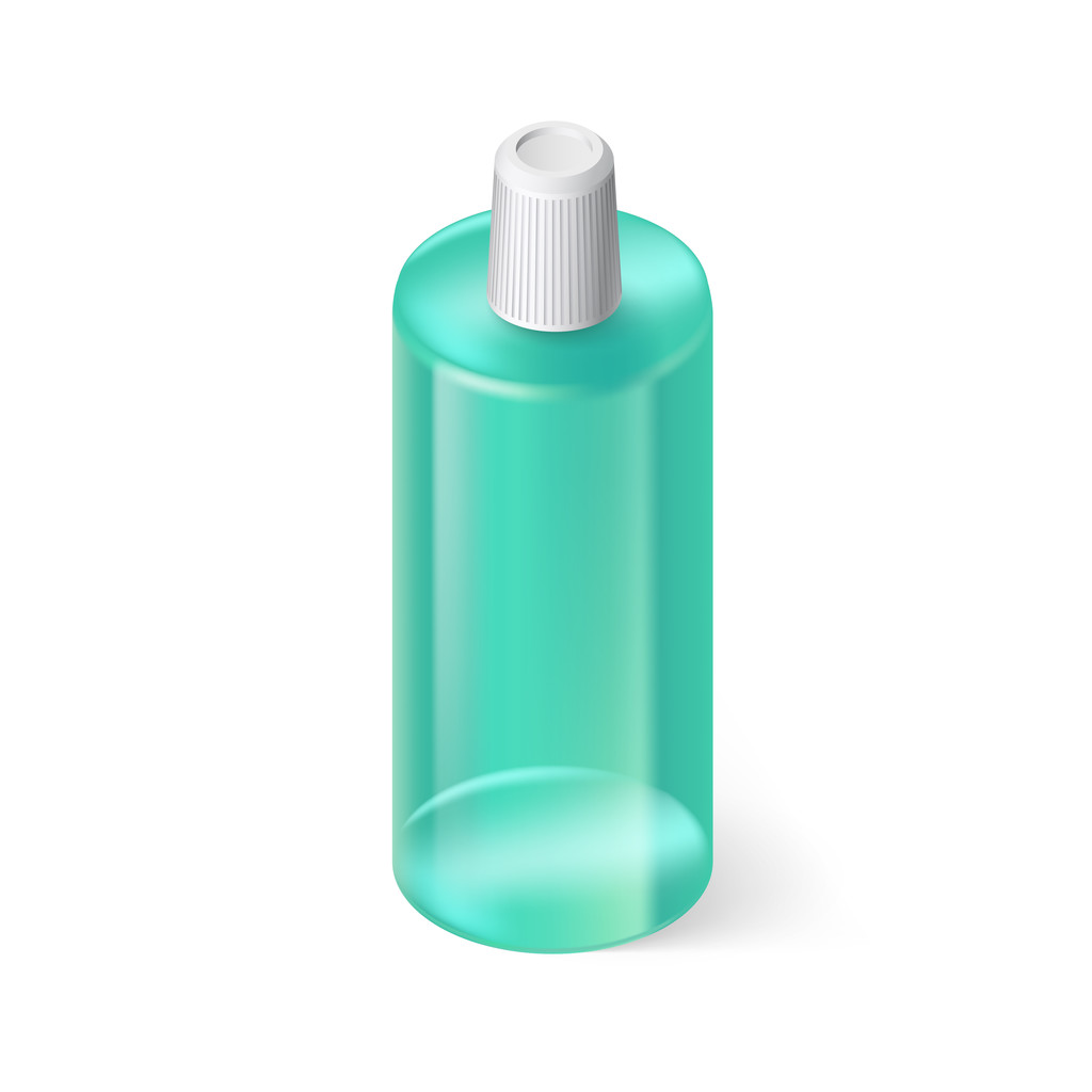 Ενιαίο μπουκάλι Aquamarin σαμπουάν σε λευκή - Διάνυσμα, εικόνα