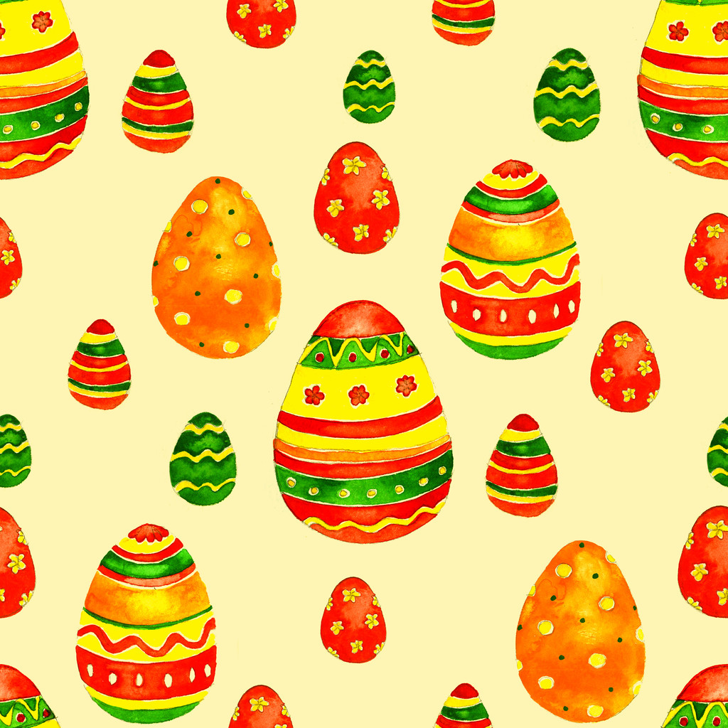 Acuarela huevos de Pascua adorno de primavera
 - Foto, Imagen