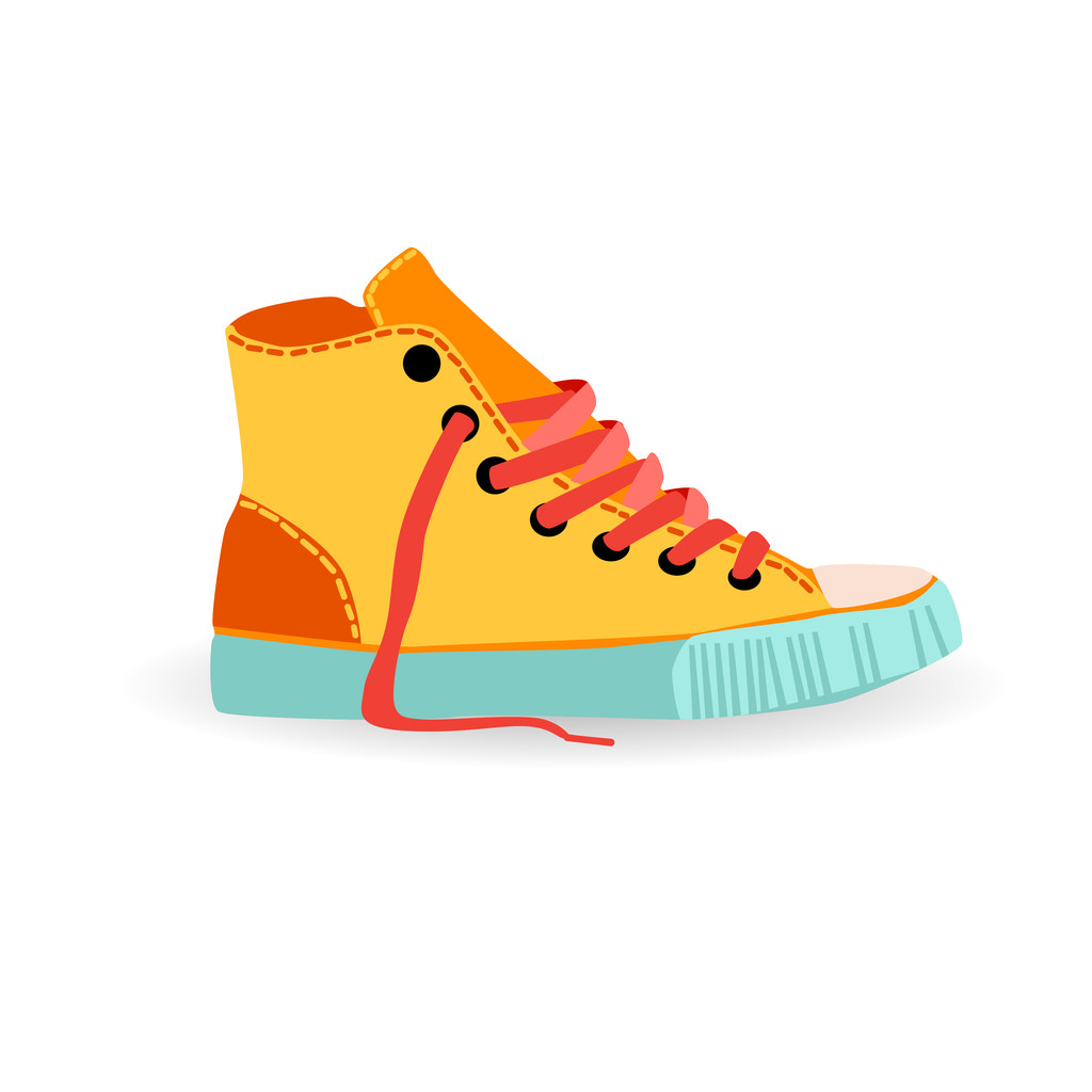 Τα πόδια παπούτσι κατάρτισης πολύχρωμο ύπουλος φορούν εικονίδιο διανυσματικά εικονογράφηση - Διάνυσμα, εικόνα