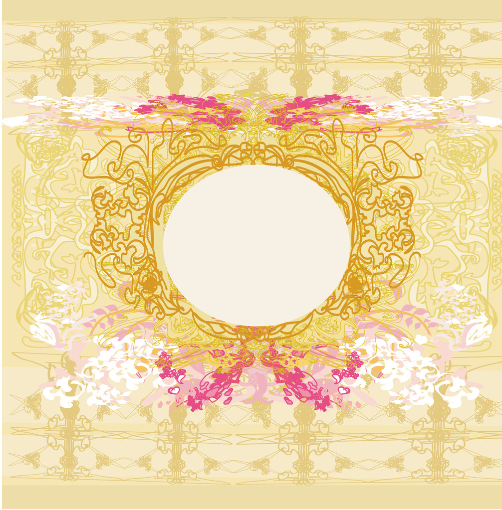 Grunge Frame voor felicitatie met bloemen - vector - Vector, afbeelding