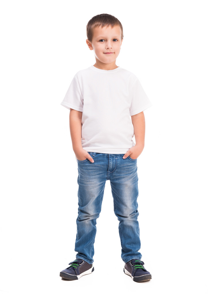 mały chłopiec w białej koszuli - Zdjęcie, obraz