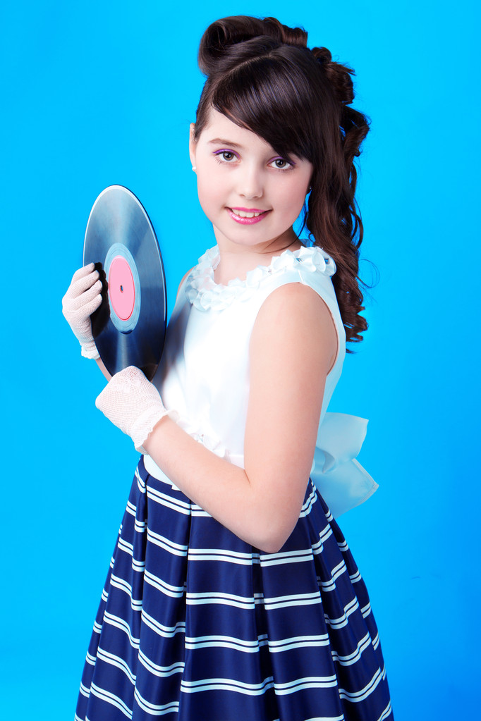 Beautiful girl with record - Photo, Image