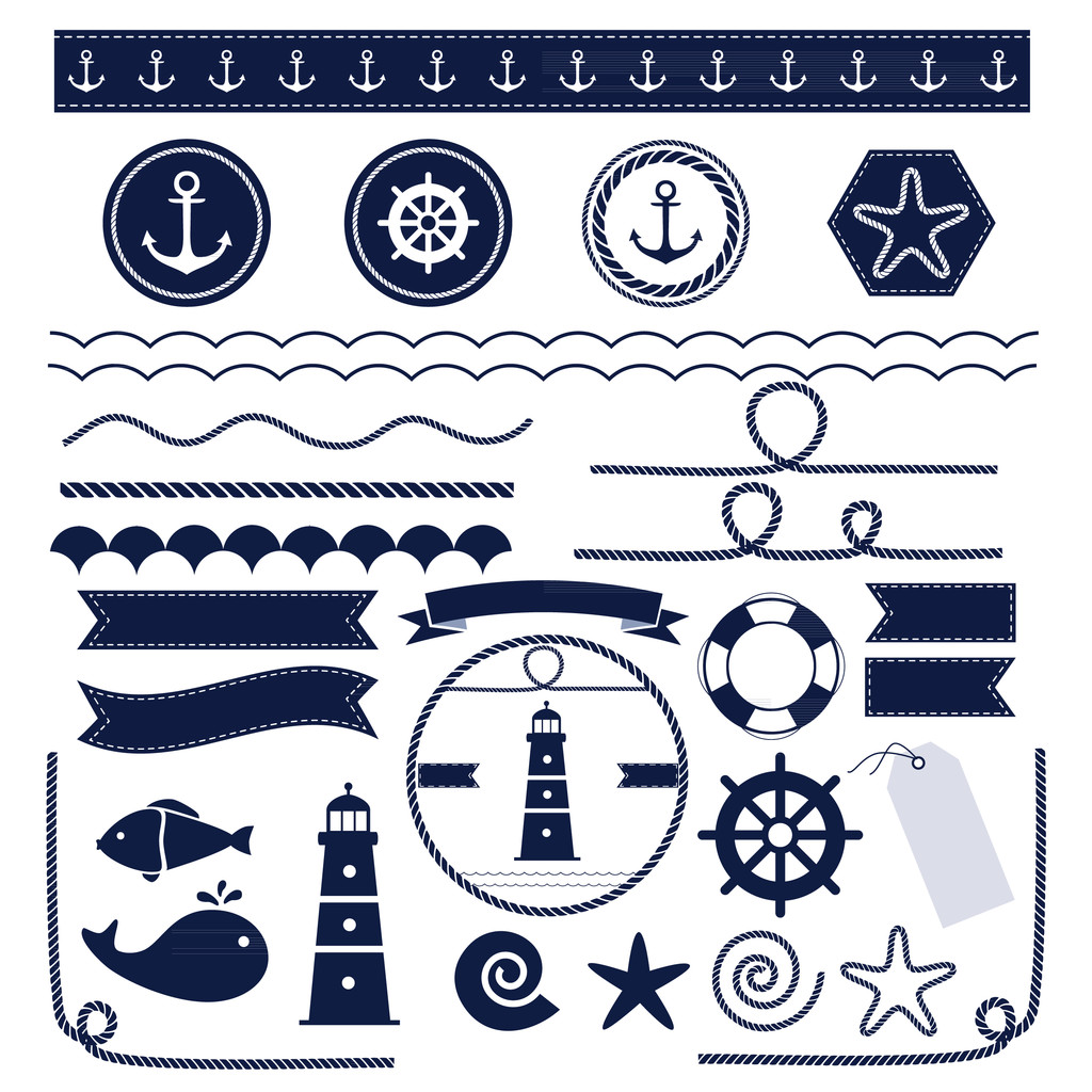 морские и морские элементы
 - Вектор,изображение