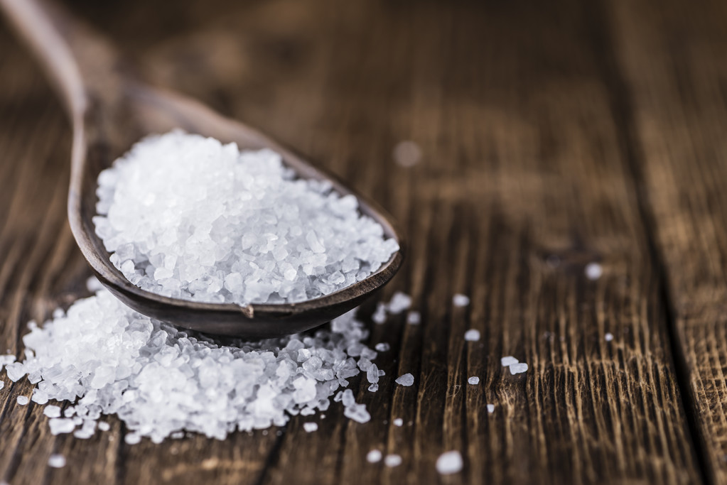 Coarse Salt on spoon   - Photo, Image