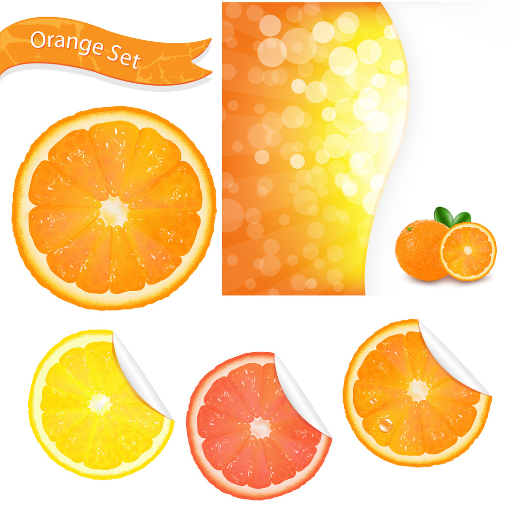 Nagy narancssárga szett - Vektor, kép