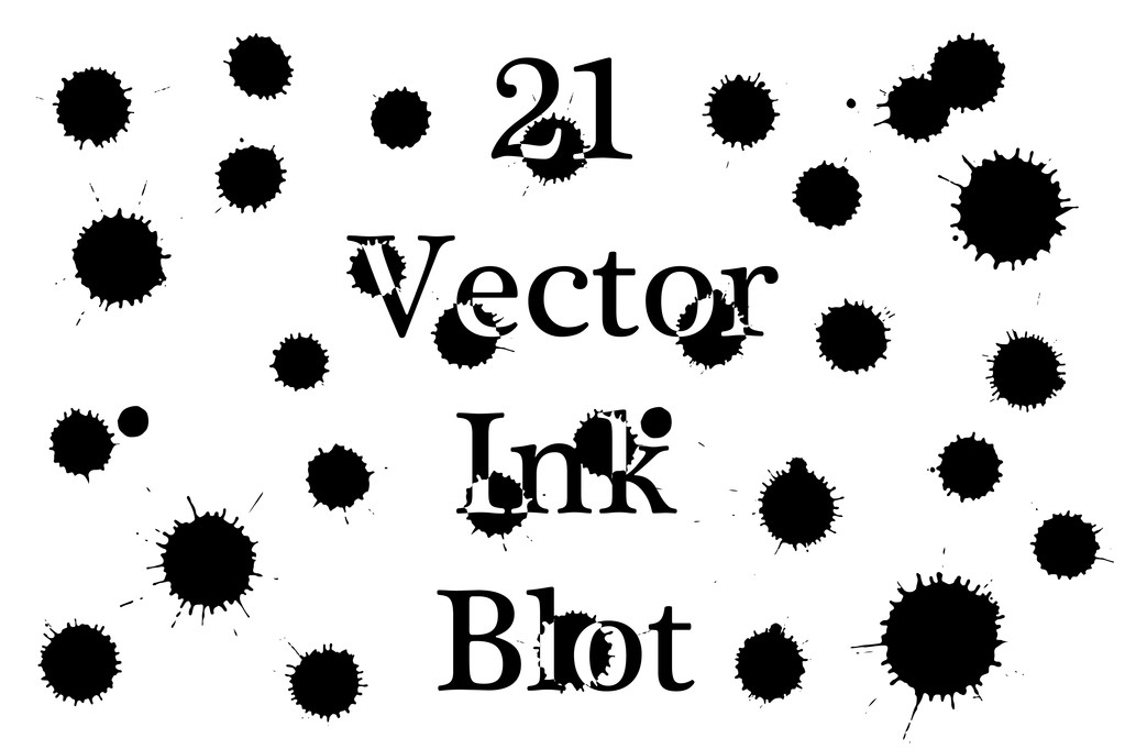 Vector ink blots on a white background - Vector, Image