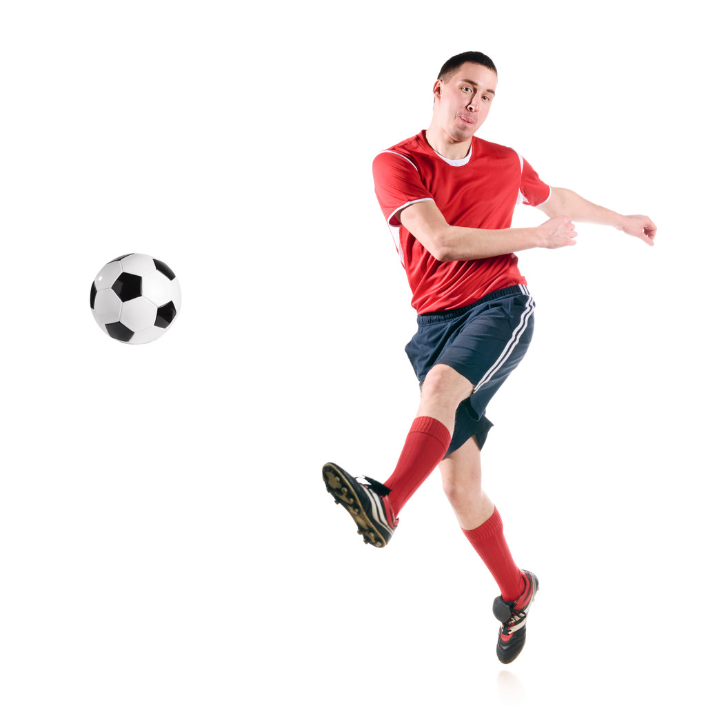 Fußballer trifft den Ball - Foto, Bild