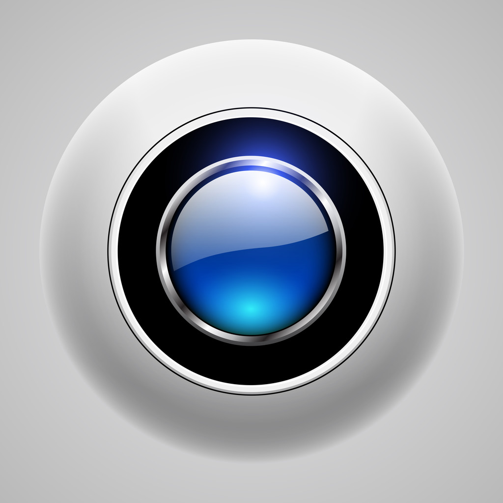 Botão azul 3d
 - Vetor, Imagem