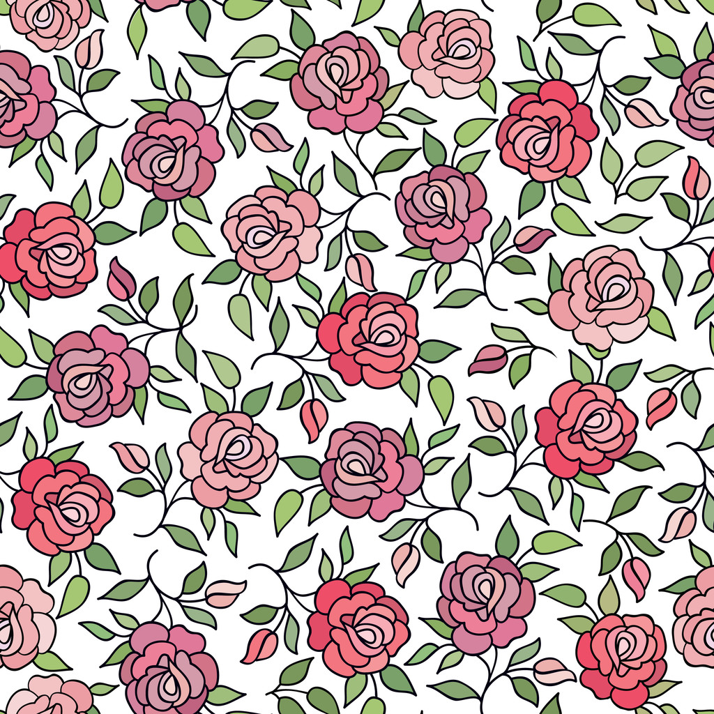 Zökkenőmentes minta rózsavirágokkal  - Vektor, kép