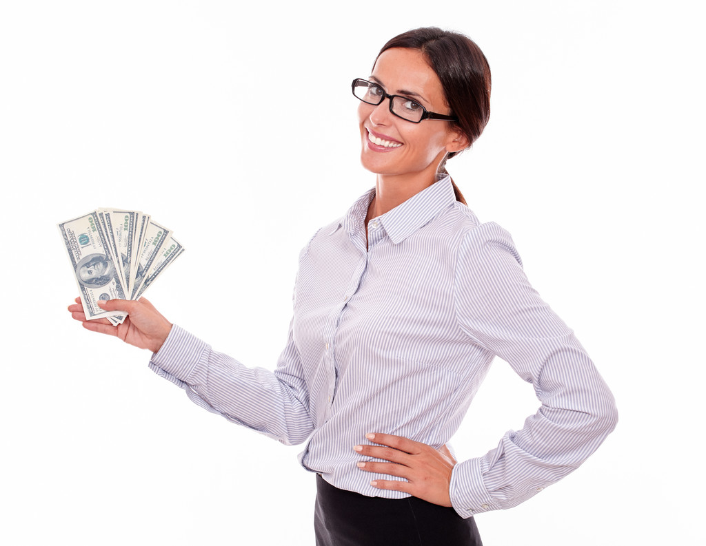 Jovem empresária com dinheiro
 - Foto, Imagem