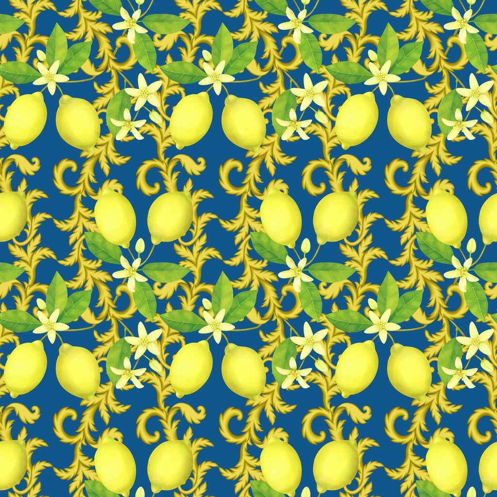 レモンとシームレスなパターン - 写真・画像