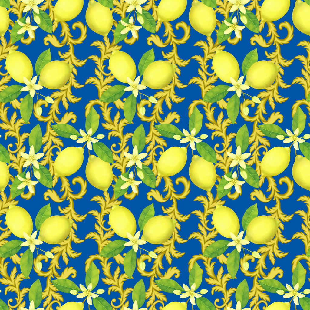 Patrón sin costuras con limones - Foto, imagen