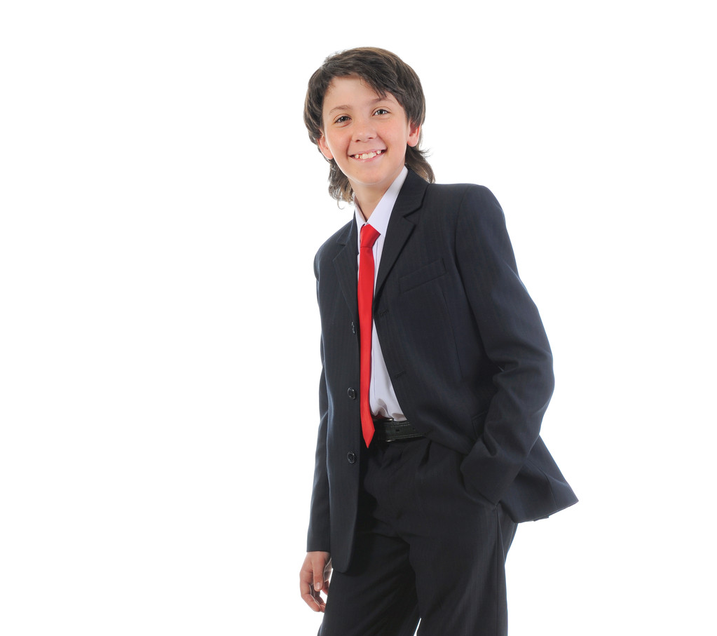 Портрет хлопчика бізнесмена в діловому костюмі
 - Фото, зображення