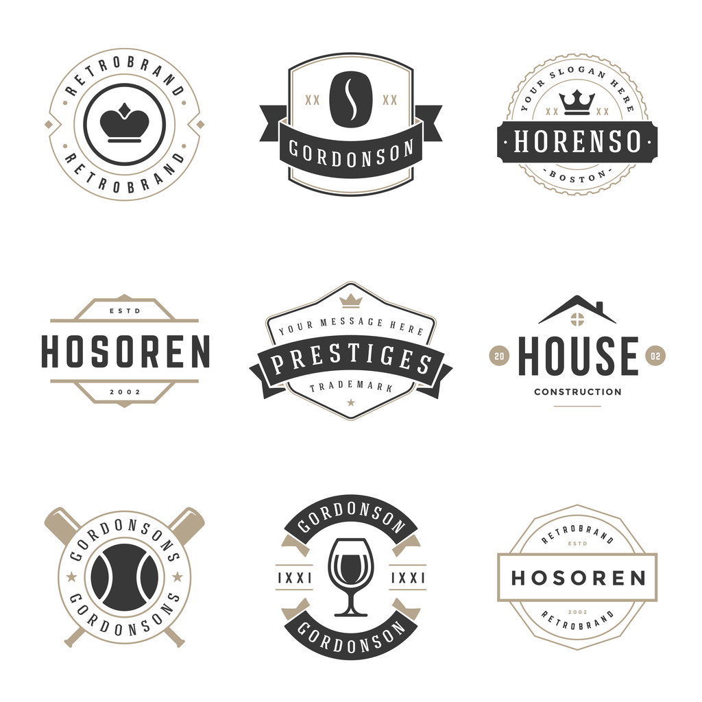 Conjunto de modelos de design de logotipos vintage
. - Vetor, Imagem