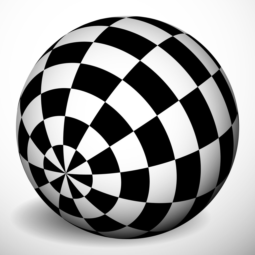 Esfera 3d a cuadros, bola
 - Vector, Imagen