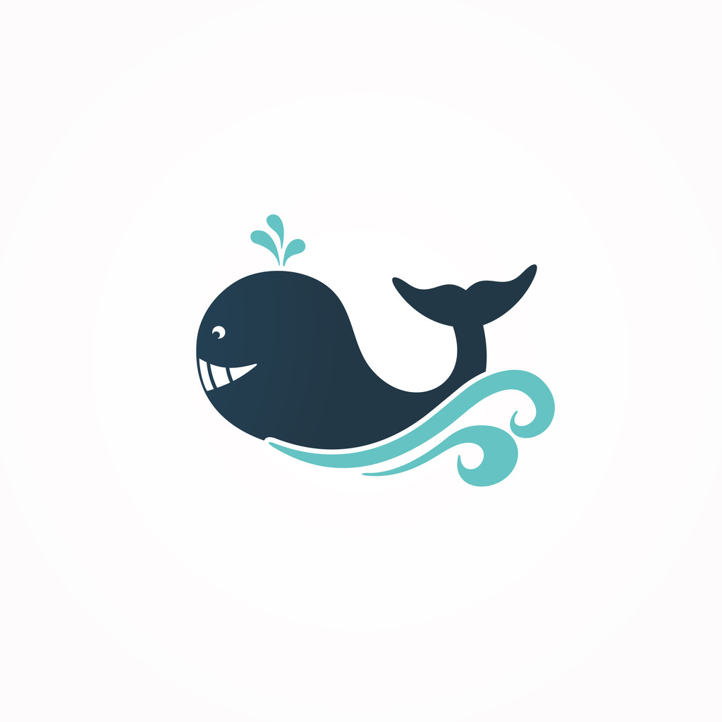 Signo de icono de ballena
 - Vector, imagen