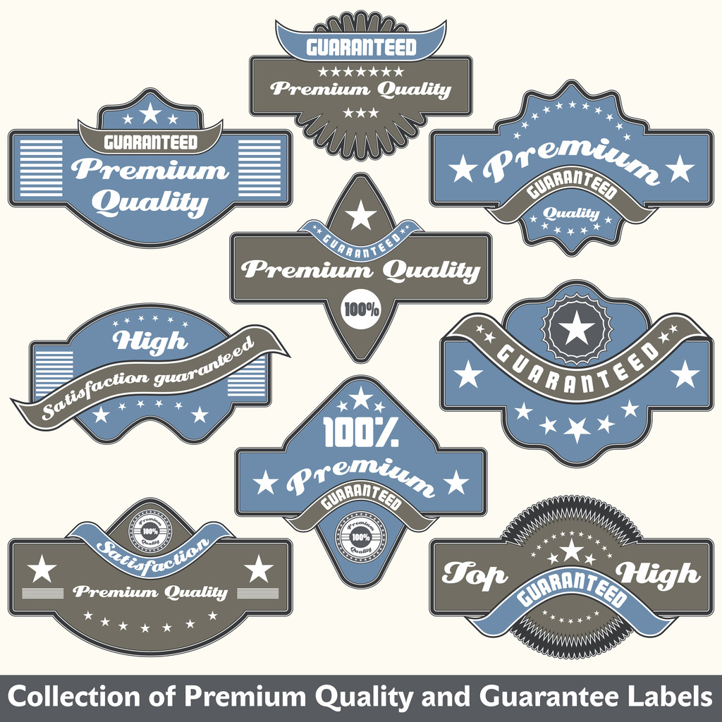 Колекція преміум якості та гарантійних етикеток
 - Вектор, зображення