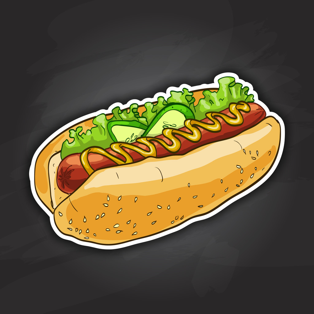 hot dog, imagen en color
 - Vector, imagen