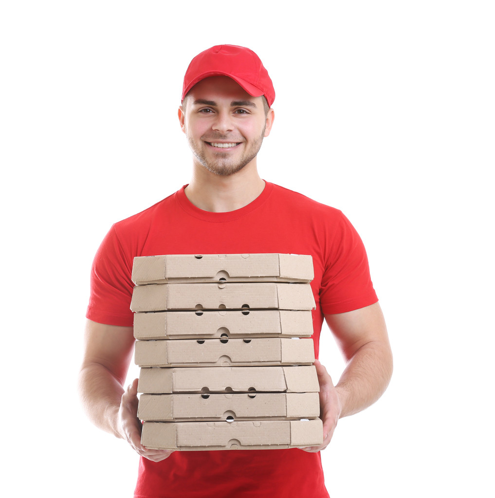 Jonge man met pizza - Foto, afbeelding
