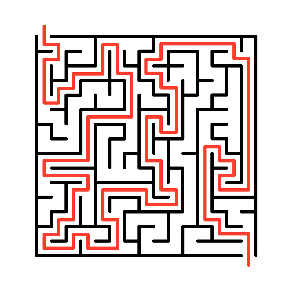 Labirinto vettoriale, illustrazione a labirinto con soluzione
. - Vettoriali, immagini