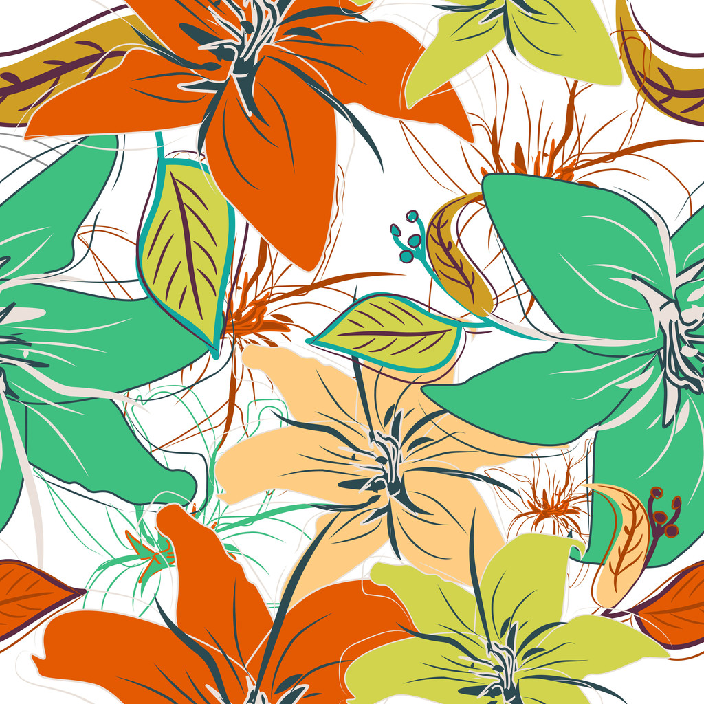 Patrón floral sin costuras - Vector, Imagen